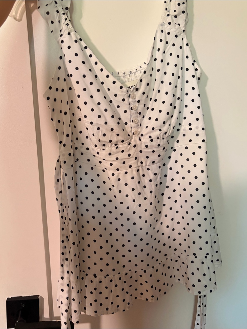 Hollister Babydoll peplum top polka dot